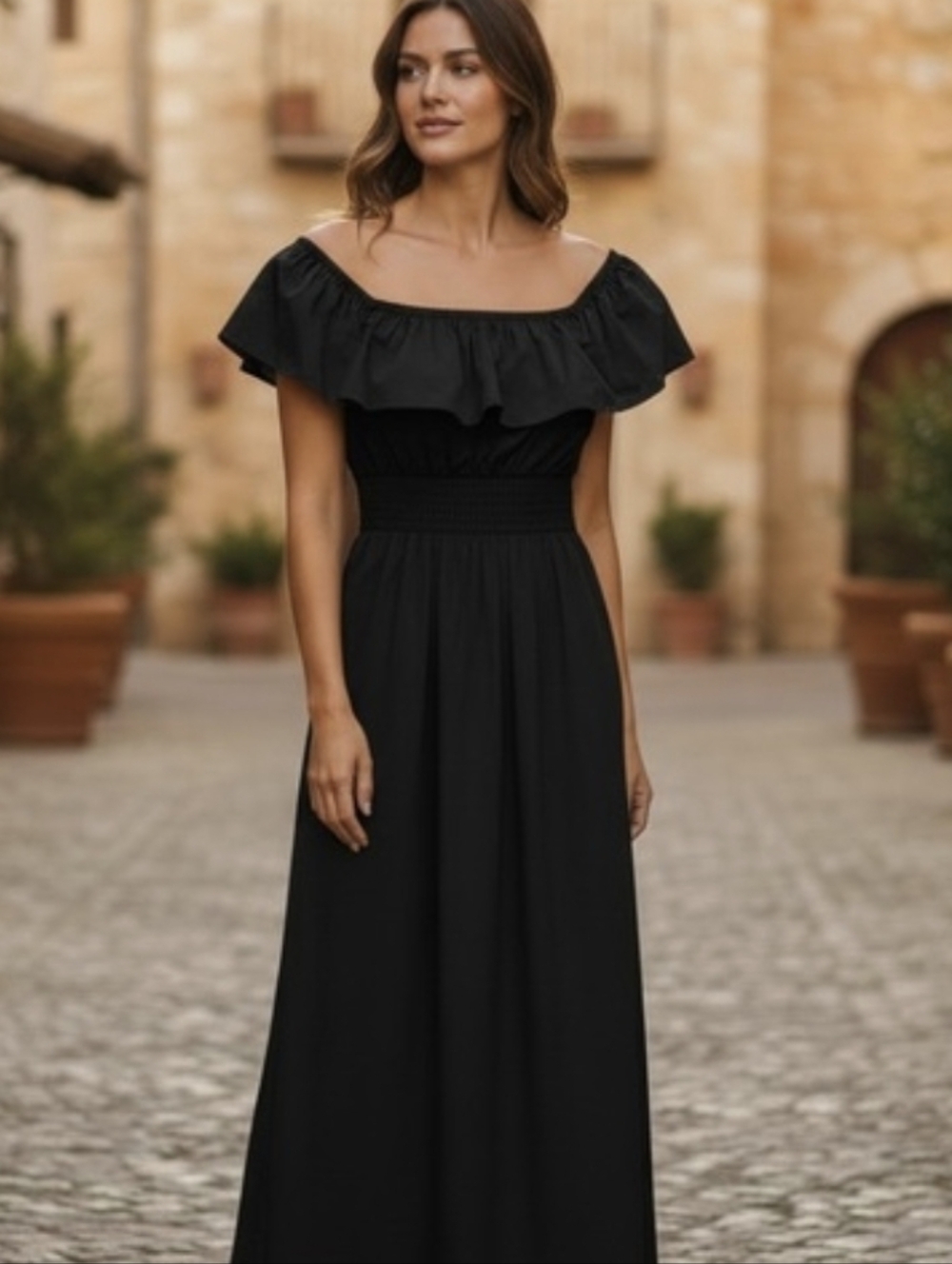 Old Navy Black Maxi Dress with Square Neck